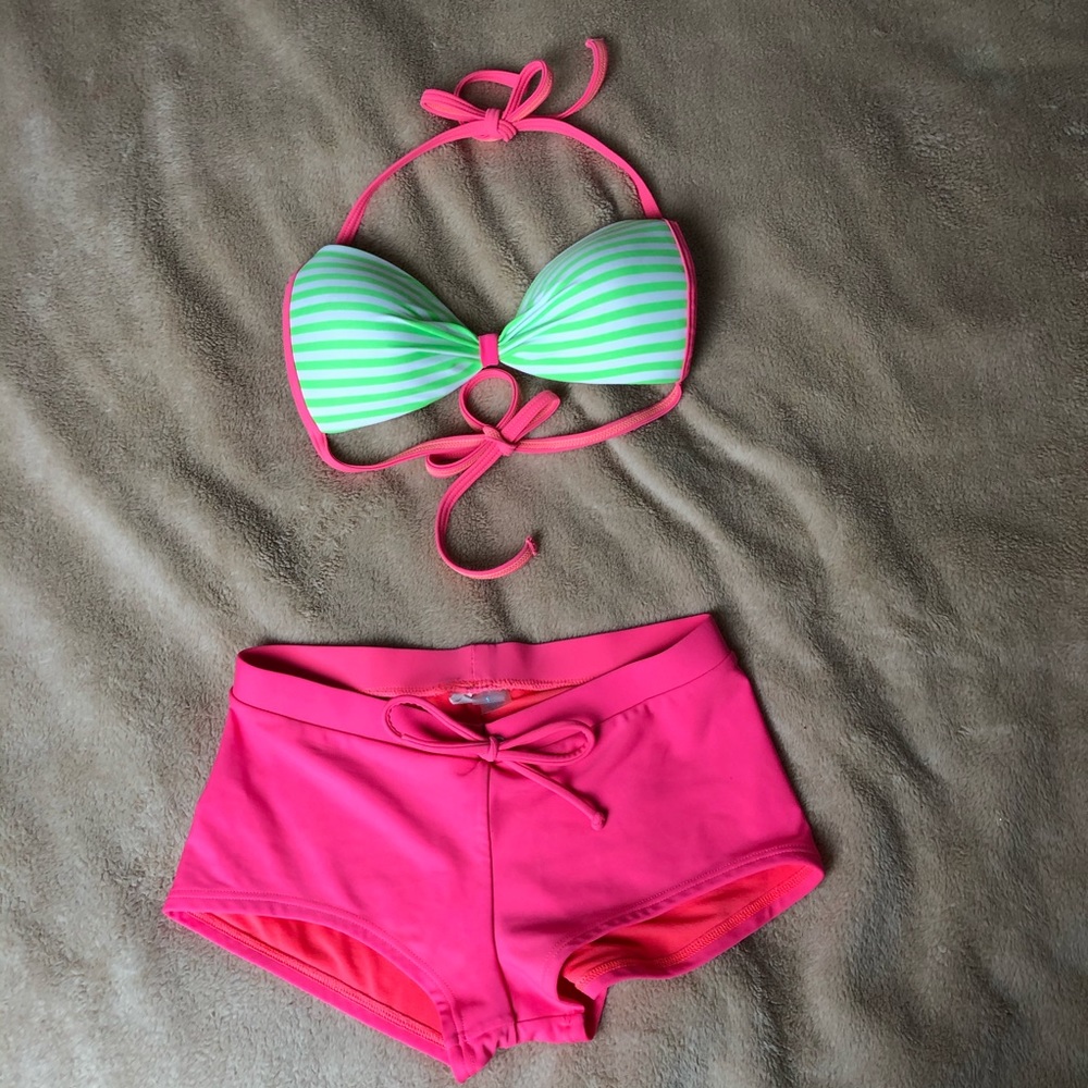 Red Camel Pink and Green Swim Suit